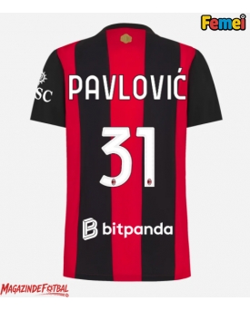 AC Milan Strahinja Pavlovic #31 Tricou Fotbal Replică 2026-27 Femei Acasa AC Milan Strahinja Pavlovic #31 Tricou Fotbal Replică 2026-27 Femei Acasa